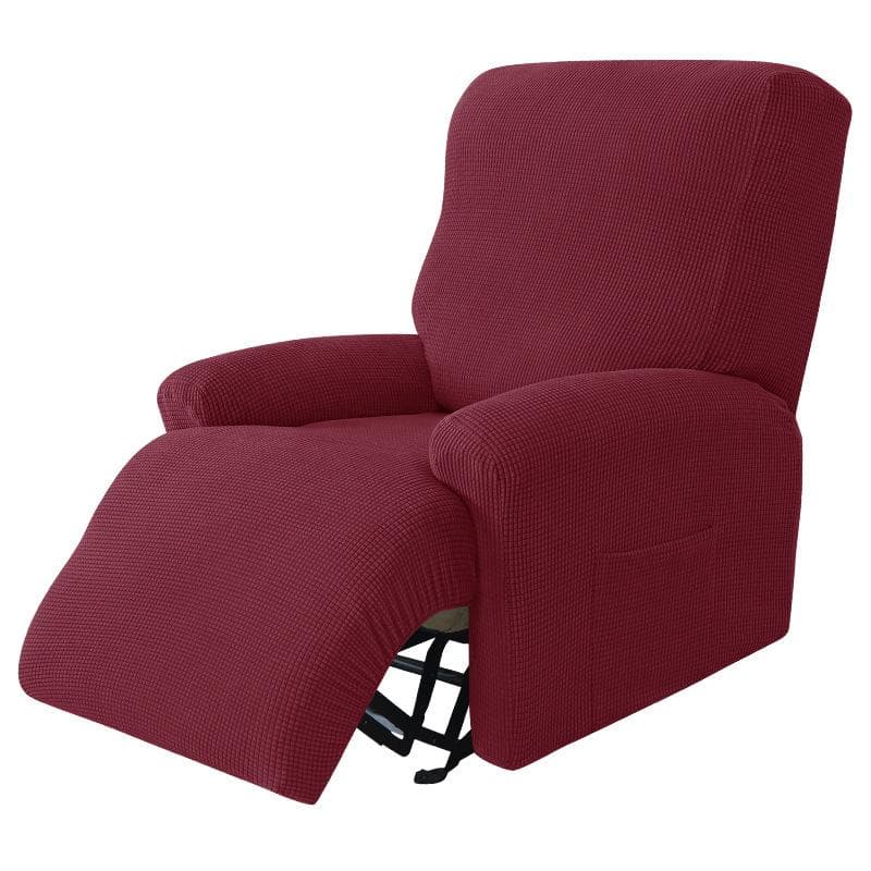Polar Fleece Recliner Sofa Cover Living Room Lazy Boy Armchair Covers Stretch Spandex Couch Sofa Slipcovers Furniture Protector wine