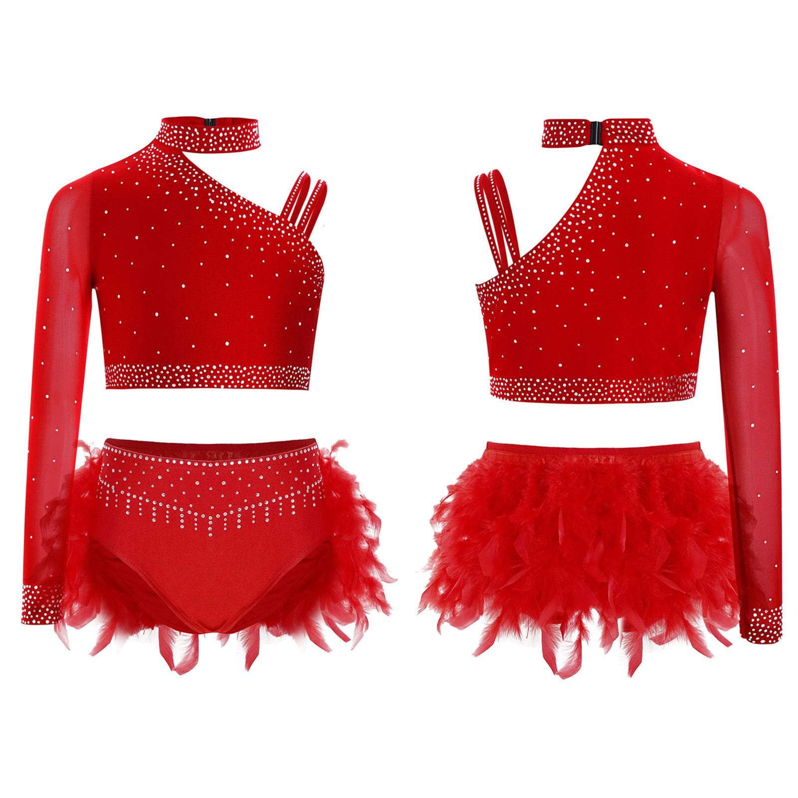 Little Girls Lyrical Dance Costume Ballet Skirted Leotards Sparkly Dancewear Ballroom Tutu Dress 5-6 Years red