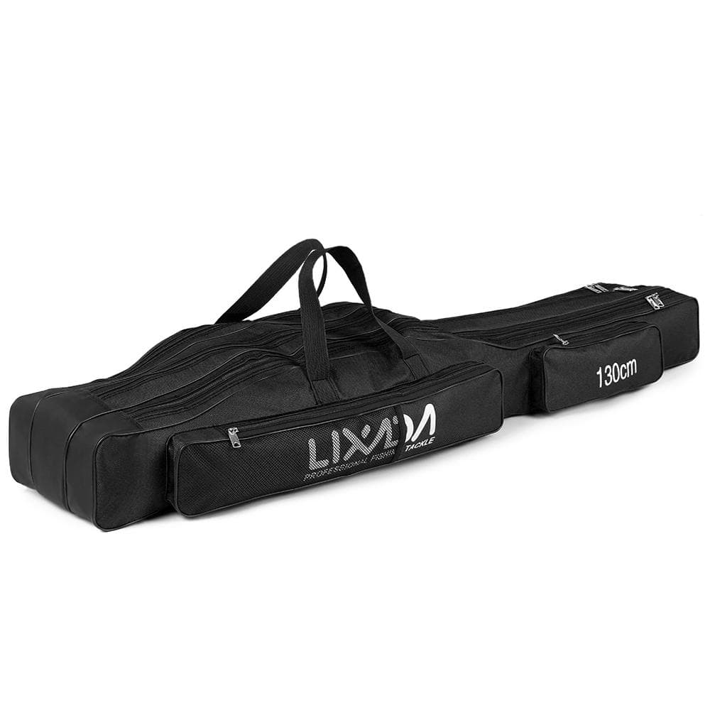 Lixada 130 cm / 150 cm Tre strati Borsa da pesca Pieghevole portatile Canna 130cm black