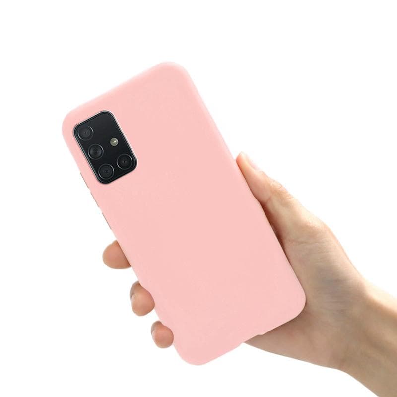 Matte Soft Silicone Phone Case Samsung Galaxy A50 A30 A40 A10 A20 A70 M11 M21 M31 M31S A13 A53 A73 A52 A12 A22 A51 A71 A32 Cases Cover Samsung A33 5G pink