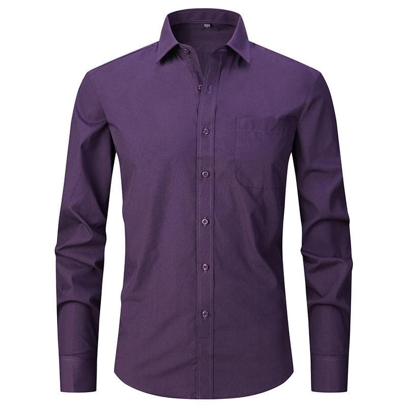 French Business Long-sleeved Shirt Men's Fashion Cufflinks White Collar Shirt Loose Large Size Men's Striped French Shirt Man L