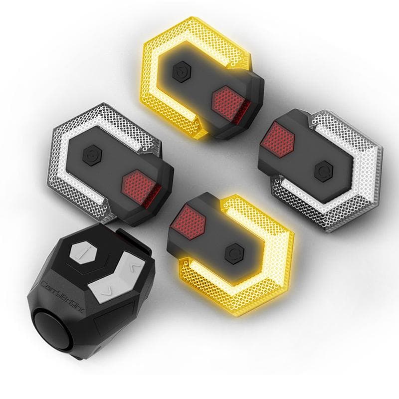 2023 NEW 4Pcs Bike Turn Signals Front and Rear Light with Smart Wireless Remote Control Bike Tail Light for Cycling Safety Warning Light with Horn 4 Lights black