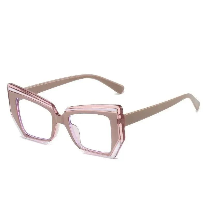 Square Patterned Eyeglass Frame New Personalized Flat Mirror Fashion Large Frame Plain Color Trendy Eyewear Retro Style
