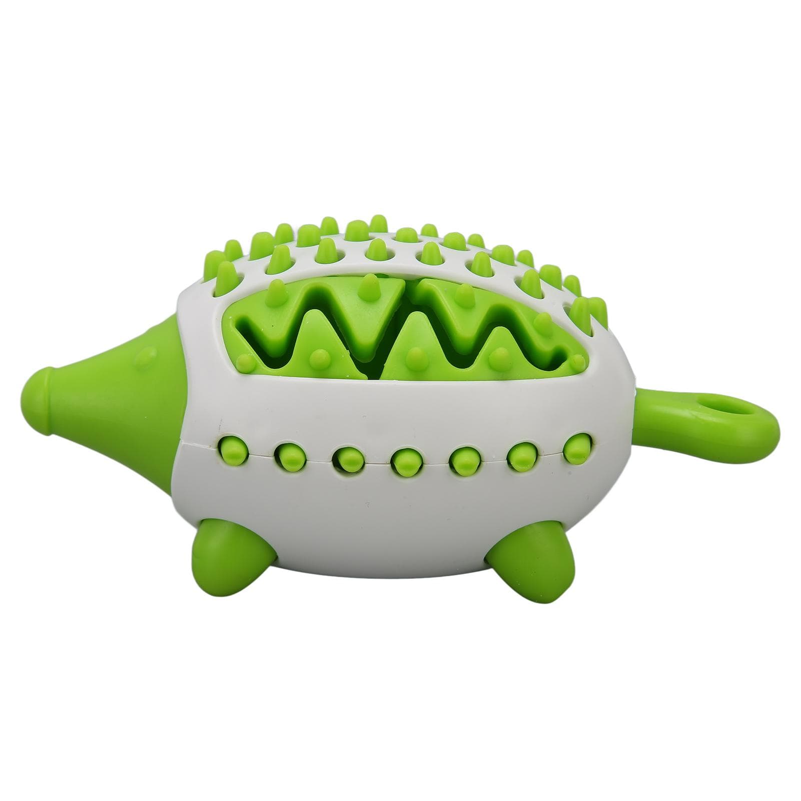 Dog Treat Dispensing Toy Teeth Grinding Cleaning Bite Resistant Hedgehog Shape Puppy Chewing Puzzle green