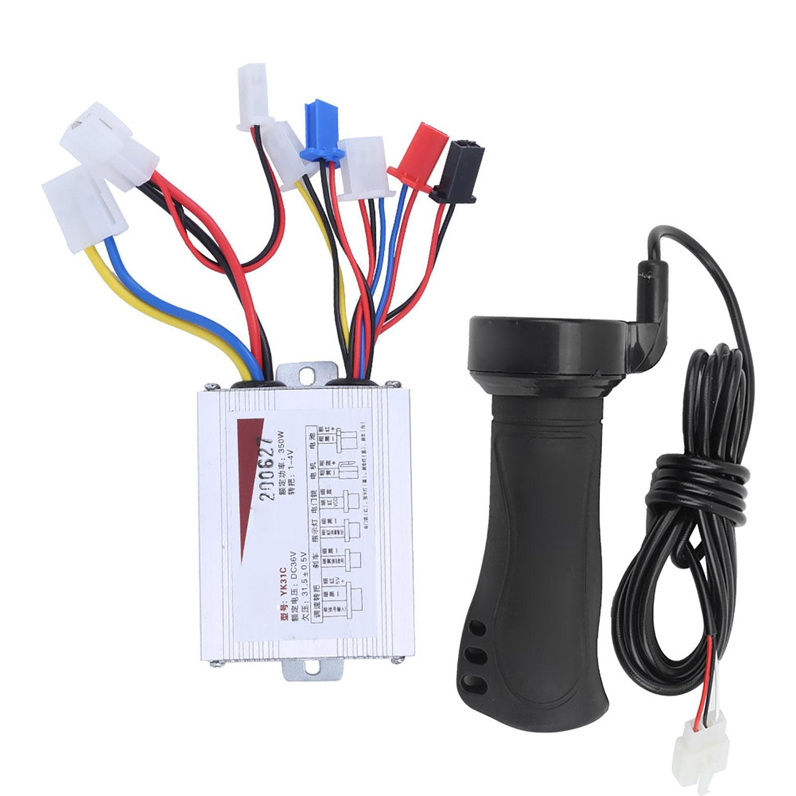 36V 350W Colorful Heads Electric Bicycle Controller and Lengthen Cable Throttle Grip Set