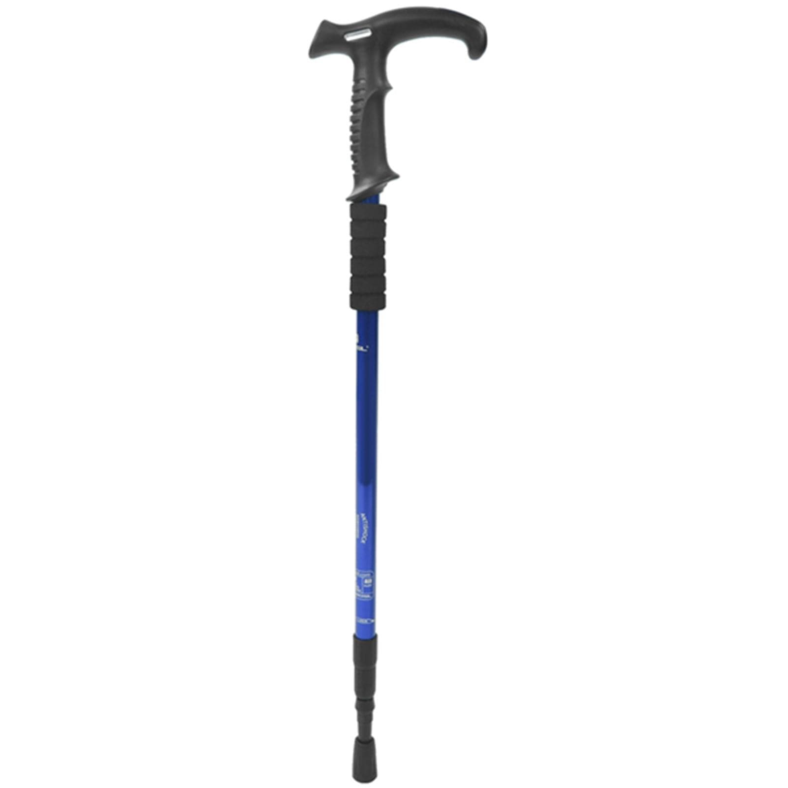 Three Sections Aluminium Alloy Alpenstock Flared Handle Damping Spring Telescopic Trekking Poleblue