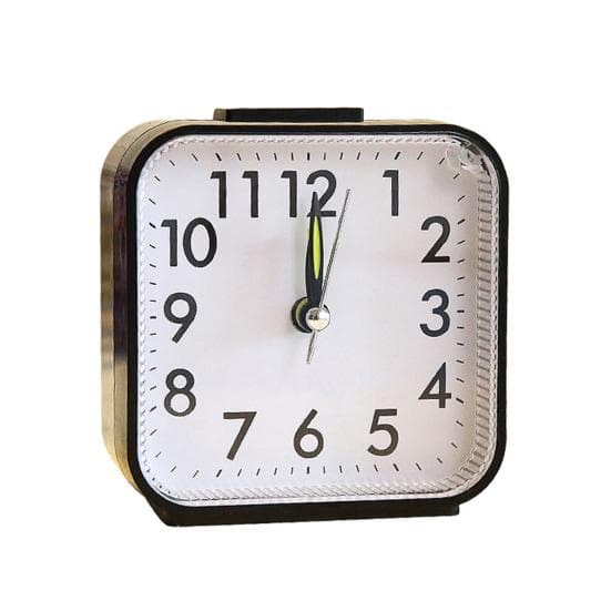 Non Ticking Alarm Clock Battery Powered Silent Bedside Clock Night Light Easy to Read Loud Enough Travel Clock for Heavy Sleepers Kids Elderly black