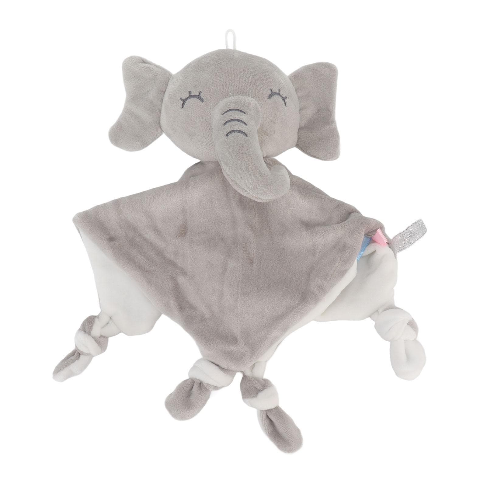 Baby Pacifying Towel Plush Cartoon Doll Infant Burp Cloth Handkerchief for Over 3 Months Elephant