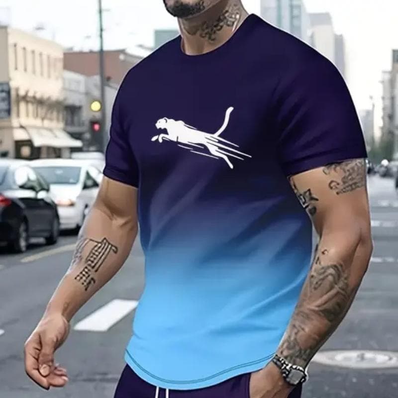 Animal T-Shirts For Men 3d Print T-Shirt Mens Sports T-Shirt Street Fashion Short Sleeve Tee Shirts Loose Oversized Men Clothing S
