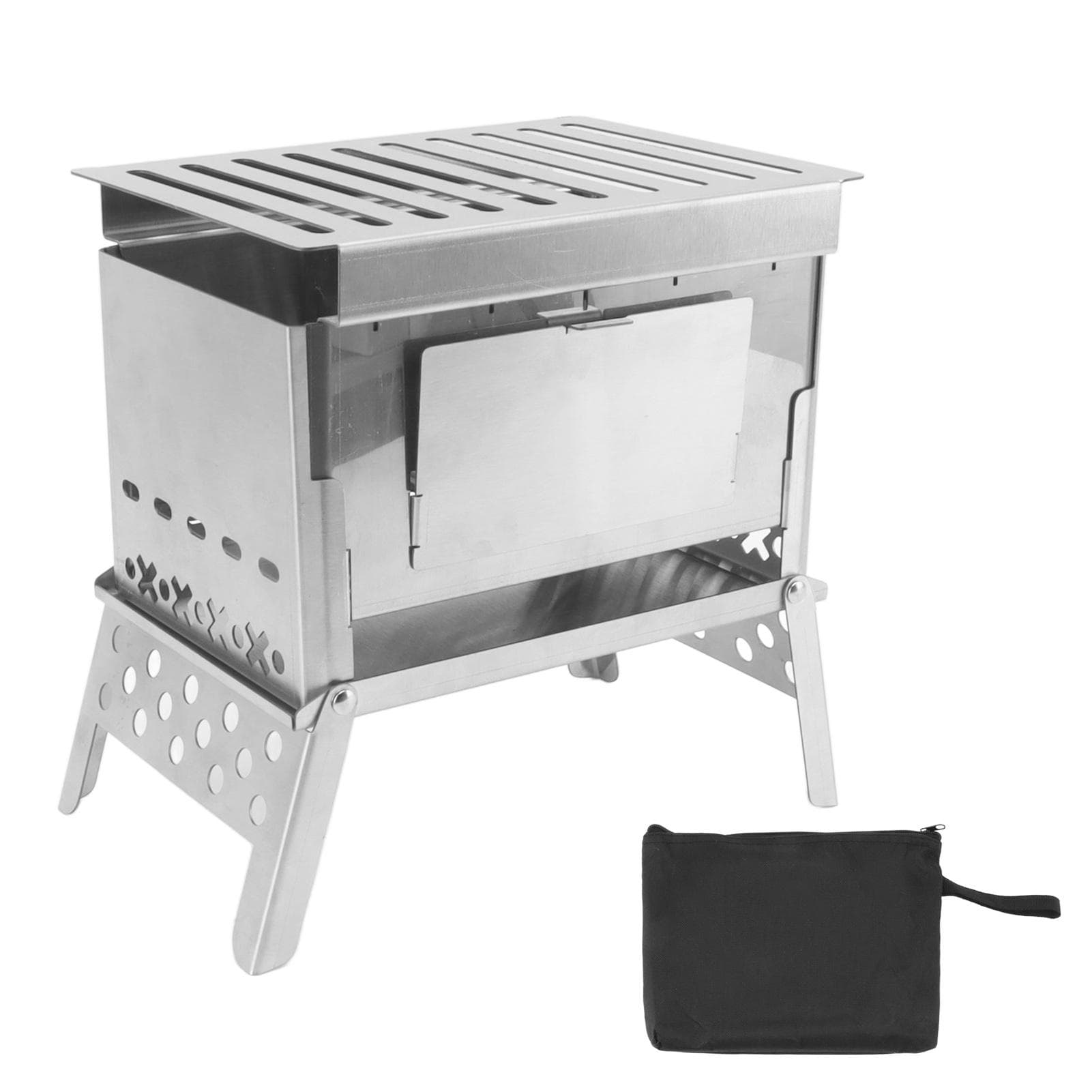 Foldable BBQ Grill Stainless Steel Portable Detachable Barbecue Cooking Stove for Outdoor Garden L
