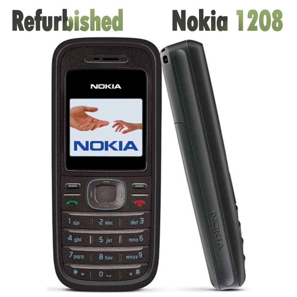 Refurbished Nokia Original Nokia 1208 Mobile Phone With 1 SIM 1 Battery 1 Charger black