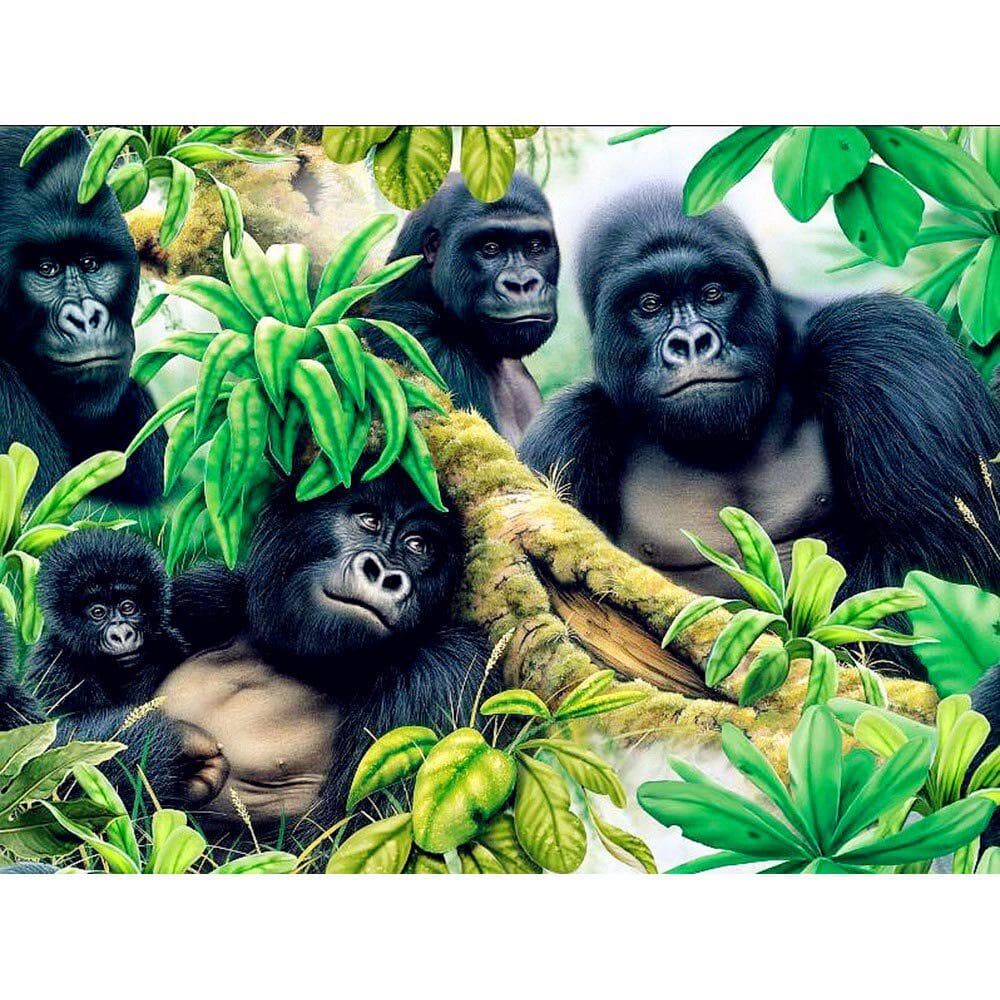 Animals Gorilla Family 5D DIY Diamond Embroidery Diamond Painting Cross Stitch Home Decor 20X30CM
