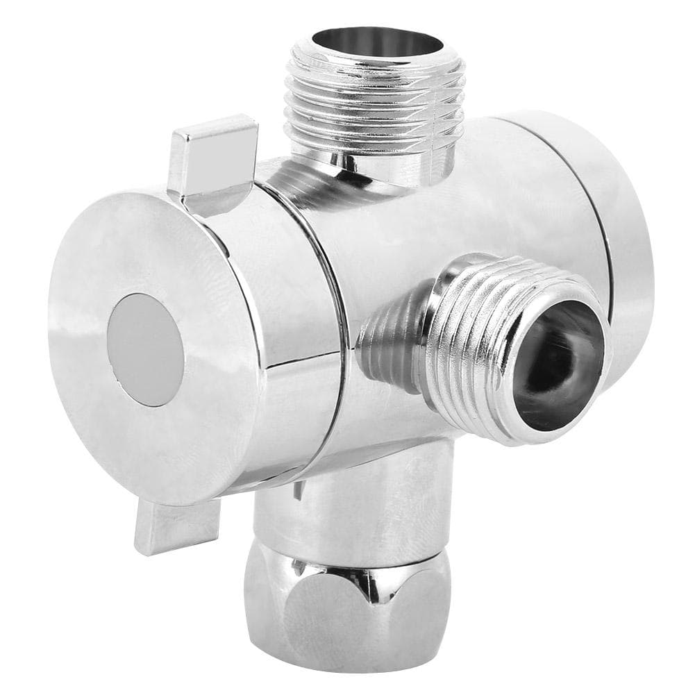 Multifunction G1/2 3?Way Bath Shower Diverter Valve with Shower Head Holder Bathroom Accessory(Type