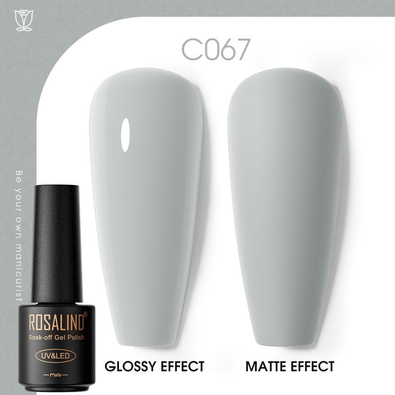 ROSALIND Nail Gel Polish Semi Permanent Varnish Hybrid UV Gel Polish Soak Off Nail Art Gel Top Base Coat Matt Top For Manicure Nail Art RA-C067