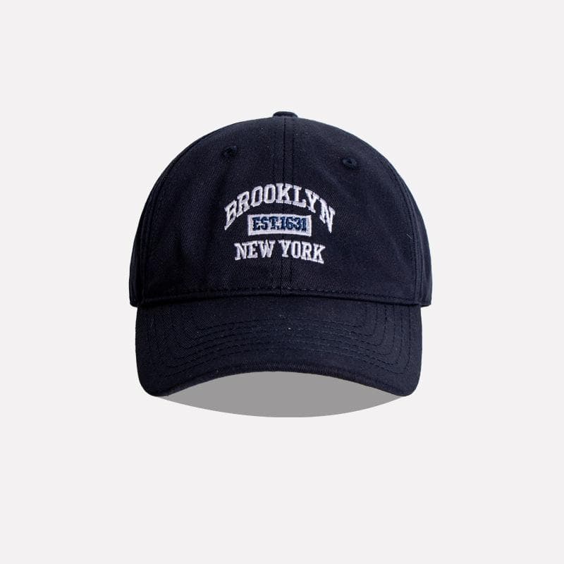 Soft Cotton Letter Embroidered Baseball Cap For Women Men Casual Outdoor Sports Curved Brim Visor Hats Unisex Hip Hop Dad Caps navy blue