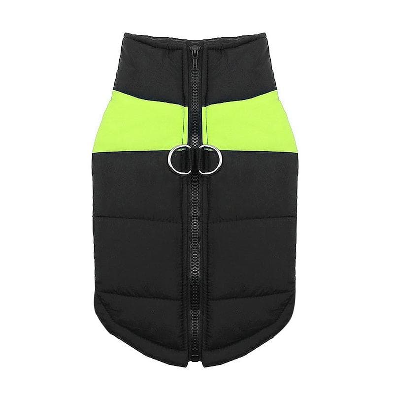 Waterproof Winter Dog Clothes Warm Pet Cotton Jacket Vest For Small Large Dogs Puppy French Bulldog Coat Chihuahua York Costume 4XL green