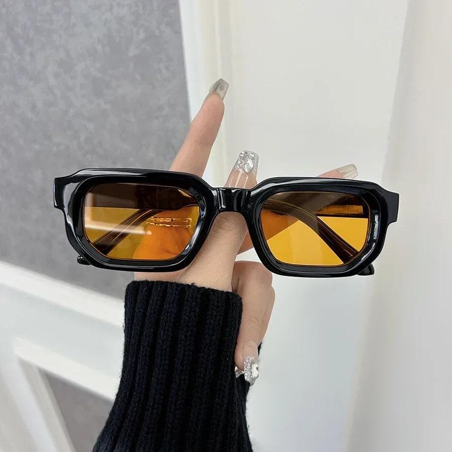 Fashion Rectangle Sunglasses for Women Men Designer Colorful Plastic Sun Glasses Outdoor Eyewear Unisex Trendy Other