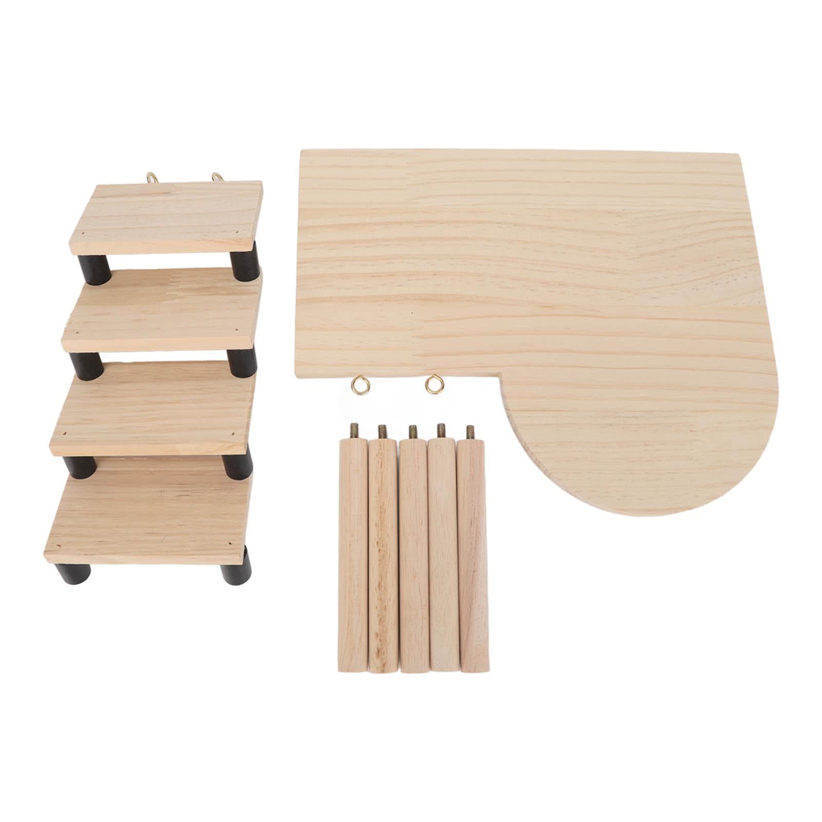 Hamster Wooden Platform and Stairs Exquisite Healthy Cute Pet Platform with Ladder for Small Pets