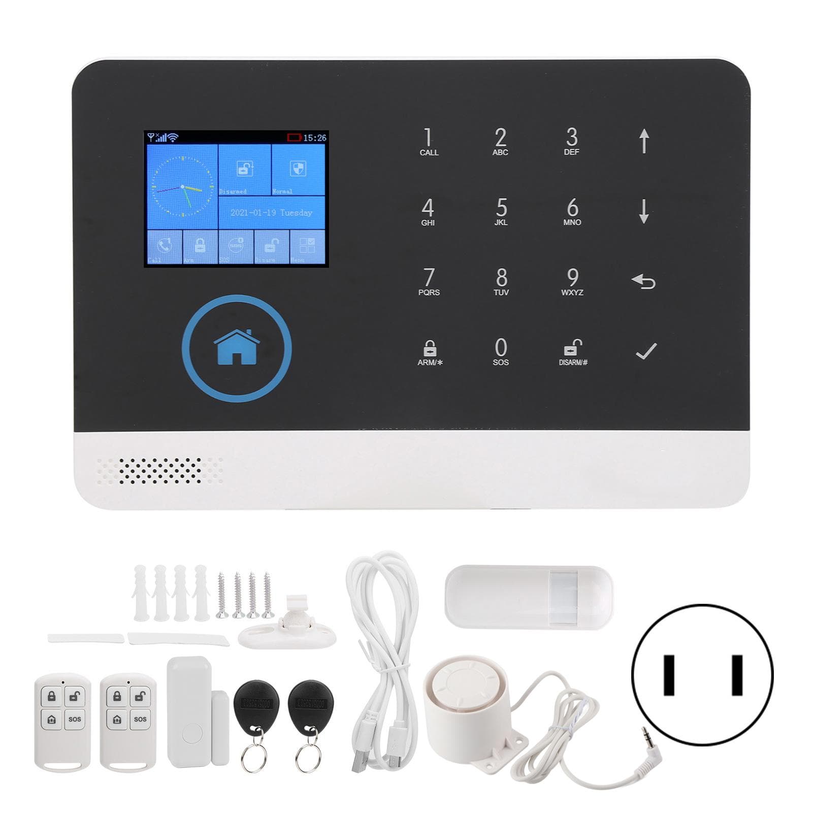 2.4in WIFI+GSM Alarm Systerm Household Fireproof AntiTheft Detector Smart Surveillance Host for