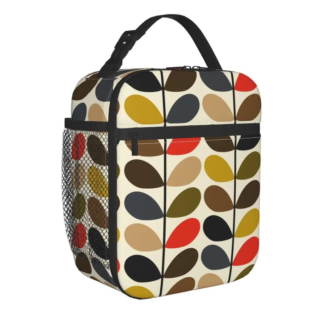 Orla Kiely Stem And Bird Insulated Lunch Bags Camping Travel Scandinavian Style Portable Cooler Thermal Bento Box Women Children 26x21x11CM clear