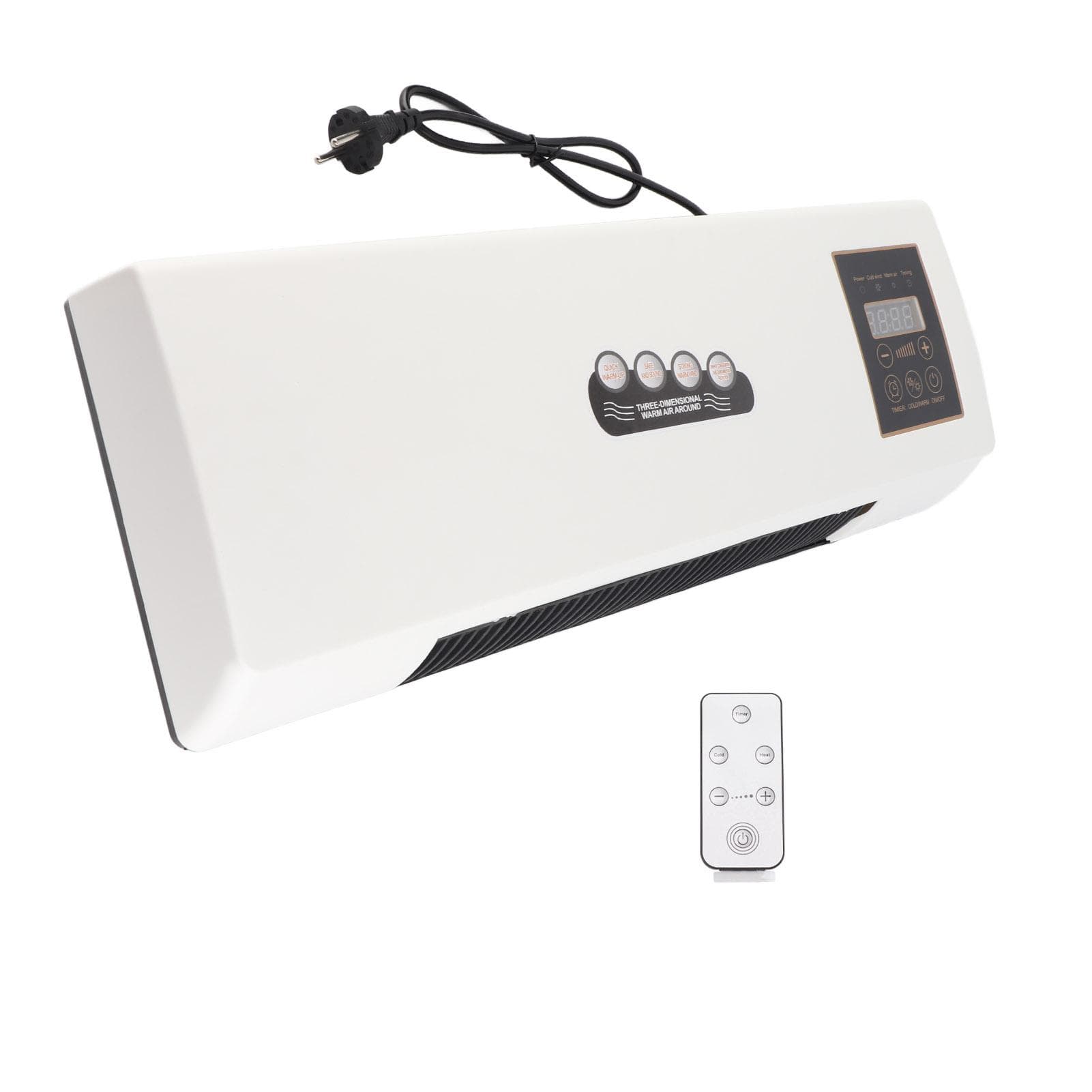 1800W Wall Mounted Air Conditioner Heater Electric Heating Machine PTC Heating Heater with Remote