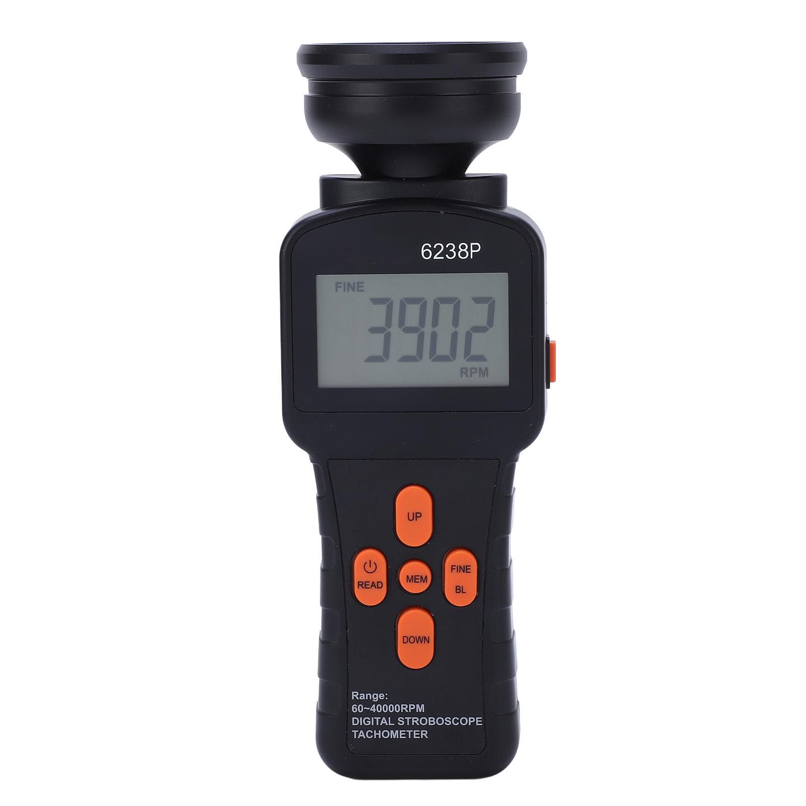 6238P Portable Large LCD Handheld Digital Stroboscope Flash Tachometer Revolution Meter