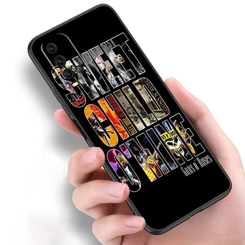 Guns N Roses Skull Silicone Phone Case For Xiaomi Redmi Note 11 10 9 8 Pro 11T 10T 10S 9S 8T 9 9A 9C 9T Black Soft Cover Coque Redmi Note 10 S