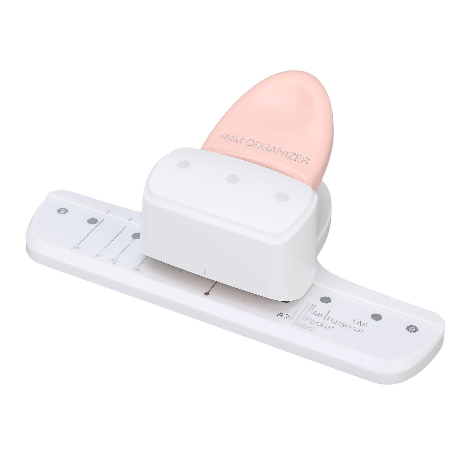 3 Hole Punch 4mm Dia 19mm Space Loose Leaf Notebooks Scrapbooking Puncher Pink for A5 A6 A7 A8 A7