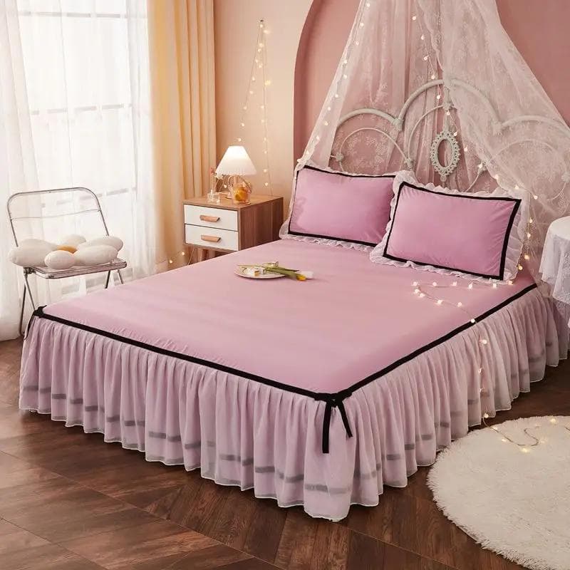 1Pc Bed Sheet Lace Skirt Elastic Fitted Double Bedspread No Pillowcases Mattress Cover Bedding Set Elastic King Size Bedsheet 100x200cm 1pc