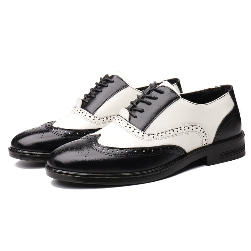 Spring and Summer Men's Business Formal Wear Casual Leather Shoes Brogue Carved Leather Shoes Korean Version Plus Size Fashion All-match Men's Shoes 47 black