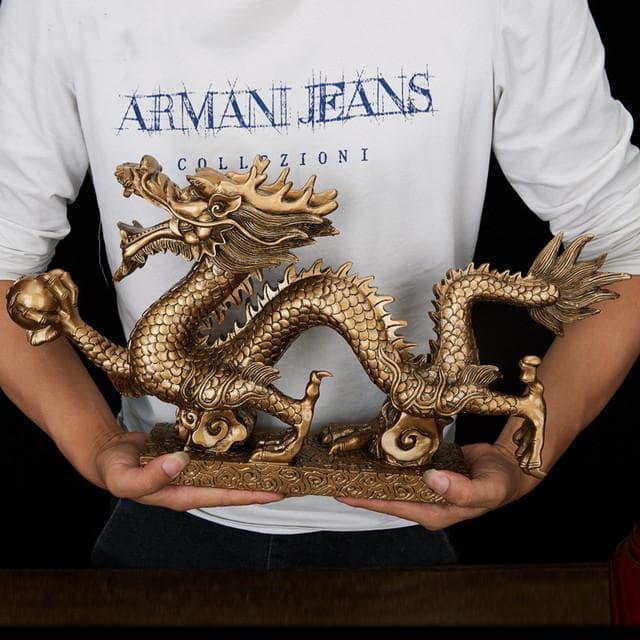 New style Lucky dragon resin decoration Living room bedroom study creative decoration Shop opening auspicious crafts WSHYUFEI 11x2.3x7cm
