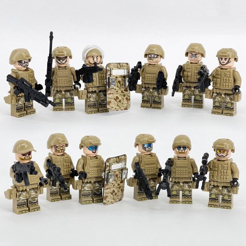 Military Specia Force Soldiers SWAT Gun Weapon Building Blocks Kit Bricks Sets Classic Arms Model Kids Toys