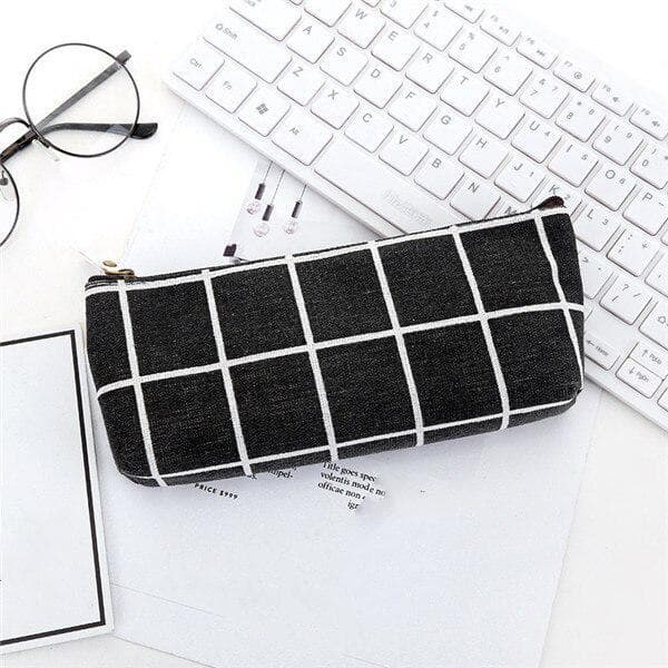 Kawaii Canvas Pencil Case Korean Stationery Pencil Bags For Girls Gift School Supplies black