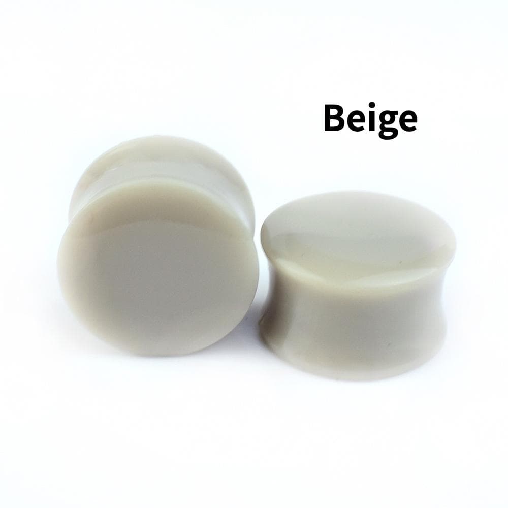 6-50mm Colourful Acrylic Ear Gauges Tunnels Stretchers Expander Double Flared Plug Body Jewelry 38mm beige