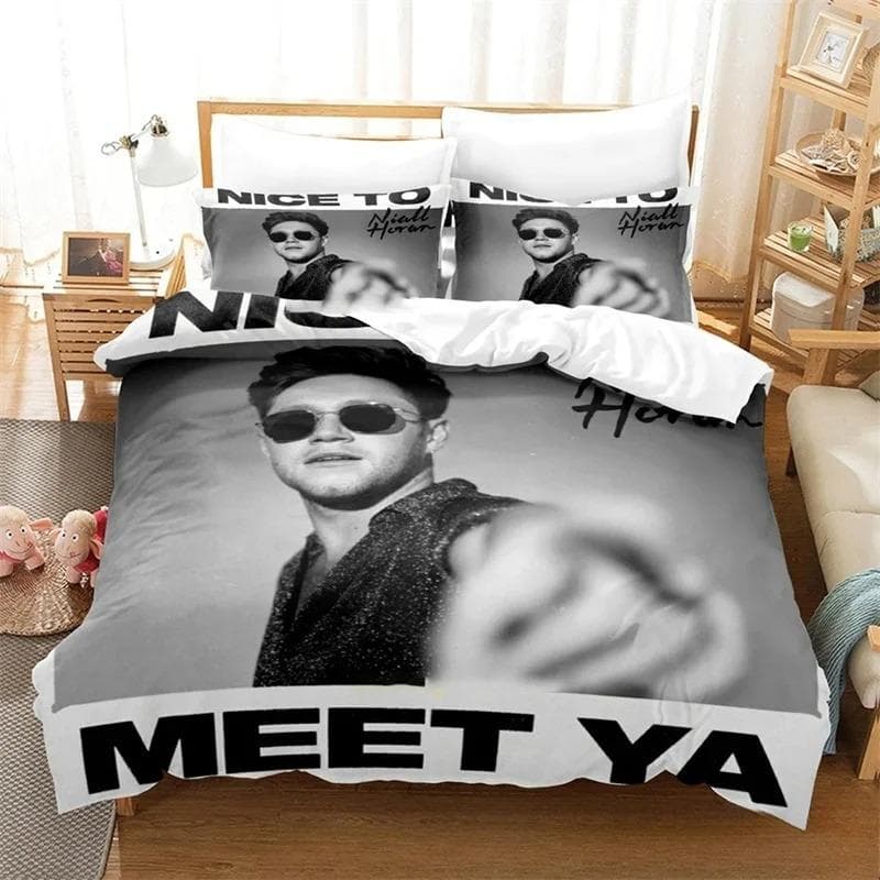 3D Print Niall Horan Bedding Set,Duvet Cover Comforter Bed Set Quilt Cover Pillowcase,King Queen Twin Size Boys Girls Adults AU King 245x210cm