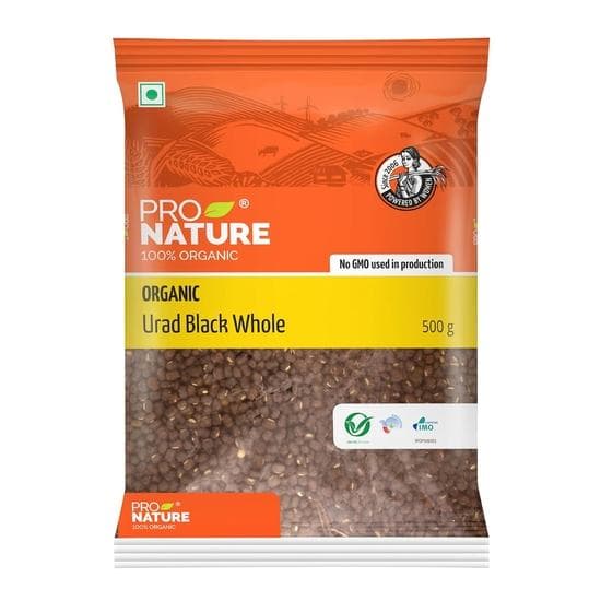 Pro Nature 100% Organic Urad Black Whole, 500 Grams