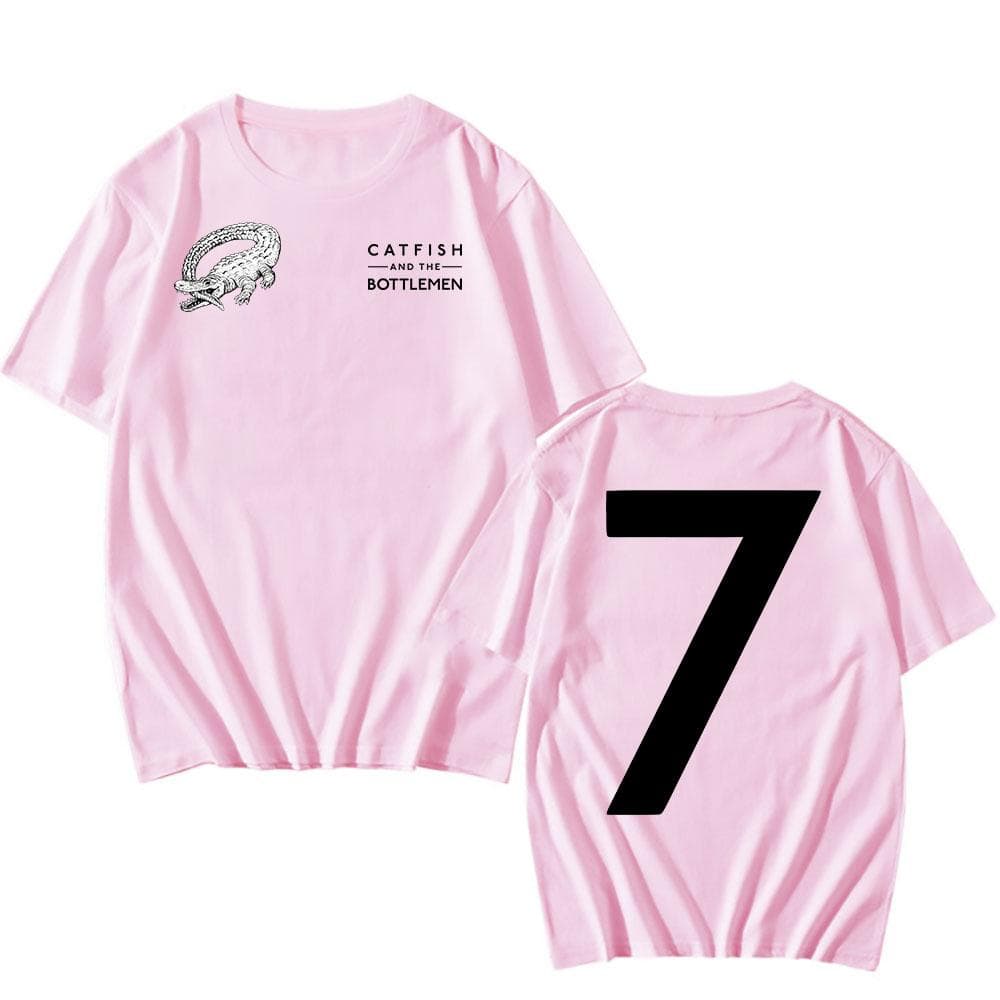 The Ride T-shirt Catfish and The Bottlemen Band Tshirts Hip Hop Rock Fashion Graphic T Shirt Cotton Summer Men Women Tees M pink