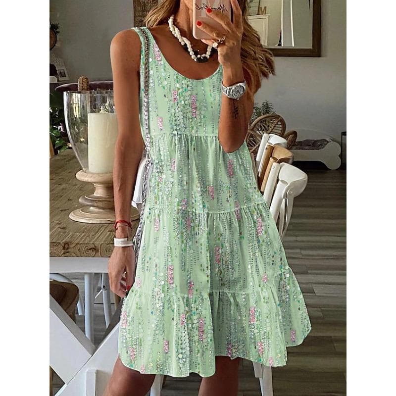 YYFS Women's Fashion Summer Spring Sleeveless Suspenders Loose Waistline Casual Dresses XXXL