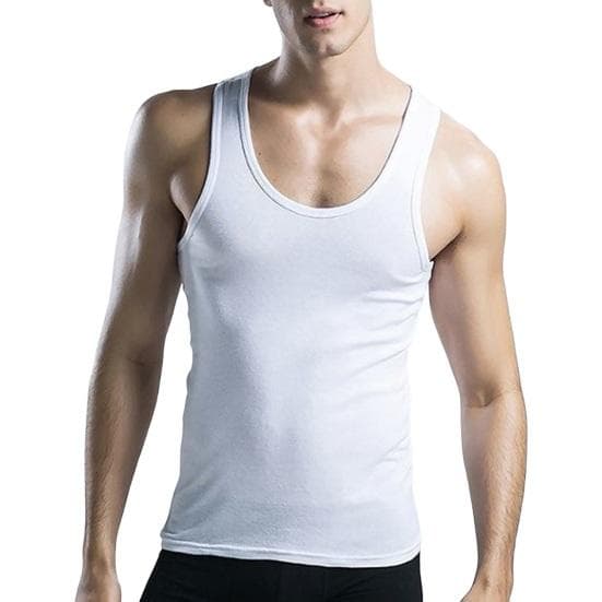 Men Summer Sport Vest O-Neck Sleeveless Fitness Vest Slim Fit Solid Color Tank Top Stretchy Pullover Tops Streetwear L