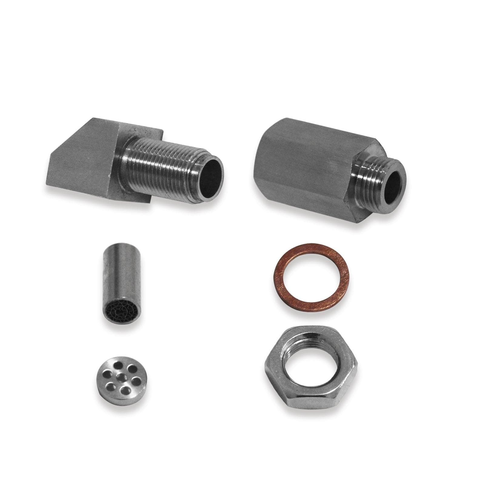 45 Degree O2 Oxygen Sensor Extender Spacer Engine Light Adapter Engine Light Adapter Bung silver