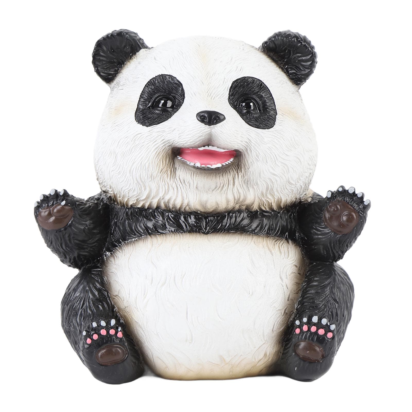 Panda Figurine Cute Lifelike Sturdy Resin Panda Animal Figure Ornament for Home Office Desktop