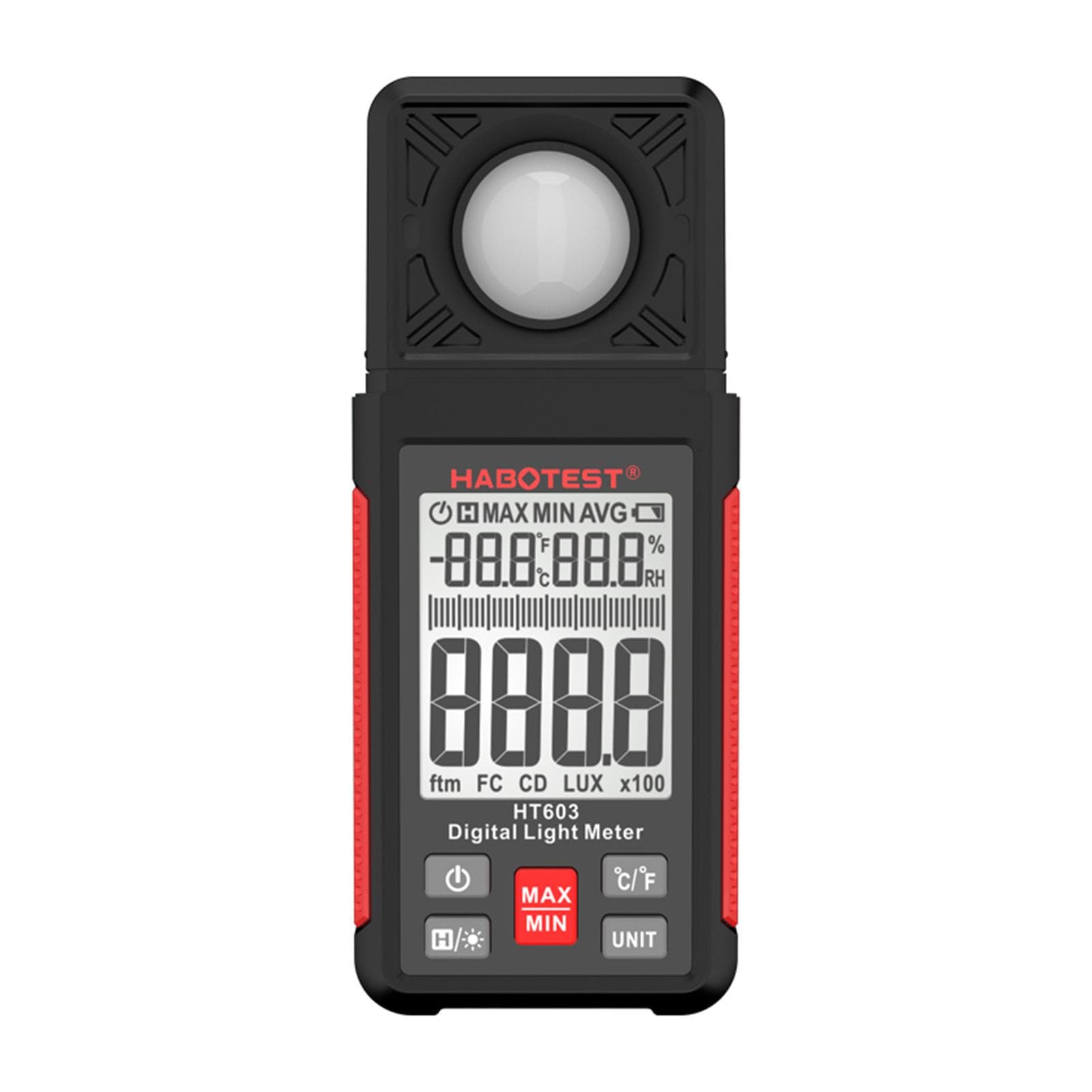 HABOTEST HT603 Digital Lux Meter Light Meter 200,000 Lux Digital Illuminance Meter with LCD