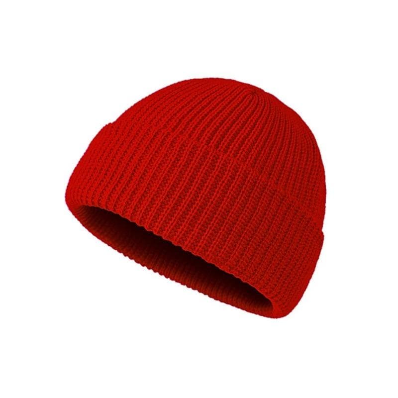 Knitted Hat for Men Women Wool Fashion Simple Warm Solid Autumn Winter red