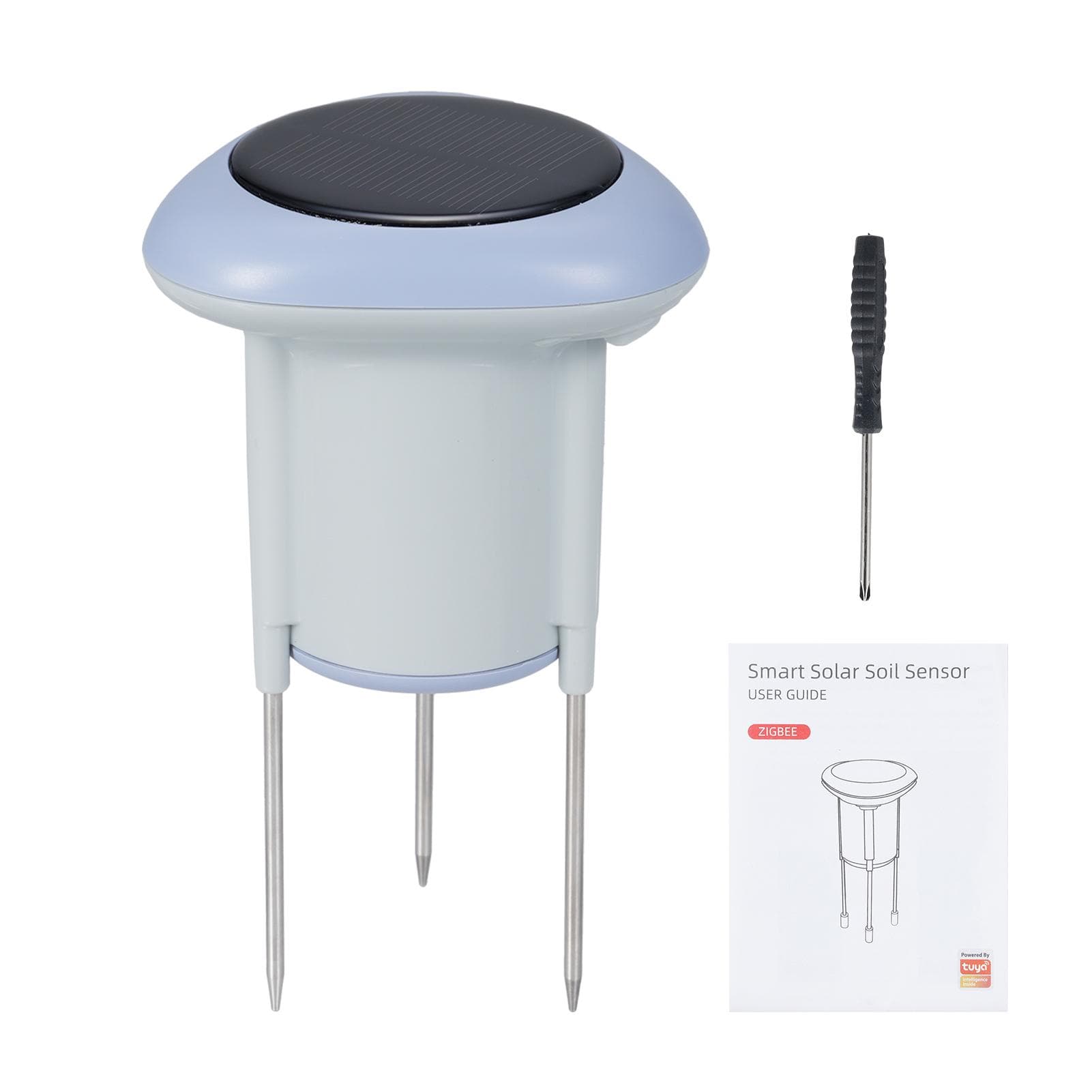 Smart Solar Soil Sensor Temperature Humidity Sensor Soil Quality Testing Zigbee 3.0 work with white