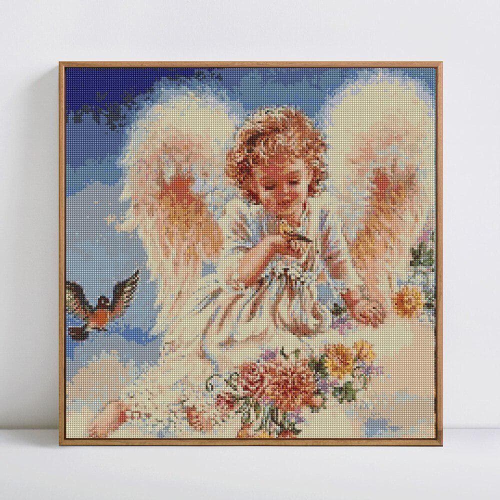 DIY Diamond Painting Full Round Rhinestone Picture Girl Diamond Embroidery Cross Sitich 30x30CM