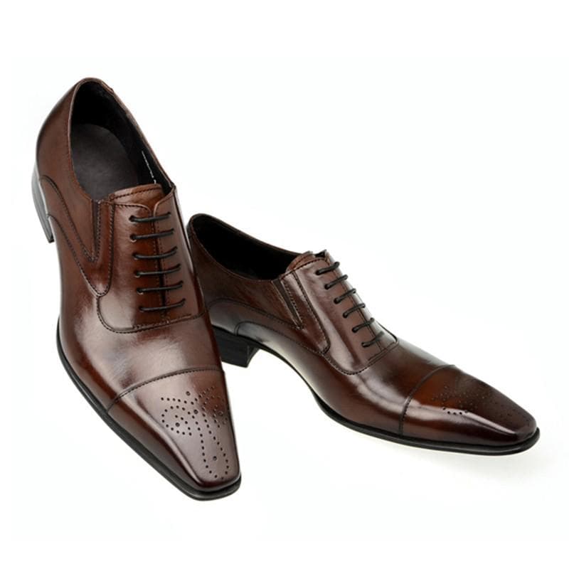 Fashion 88 Man Business Male Shoes Fashion Men Wedding Dress Formal Shoes Leather Luxury Men Office Social Masculino Party Shoes 40 brown