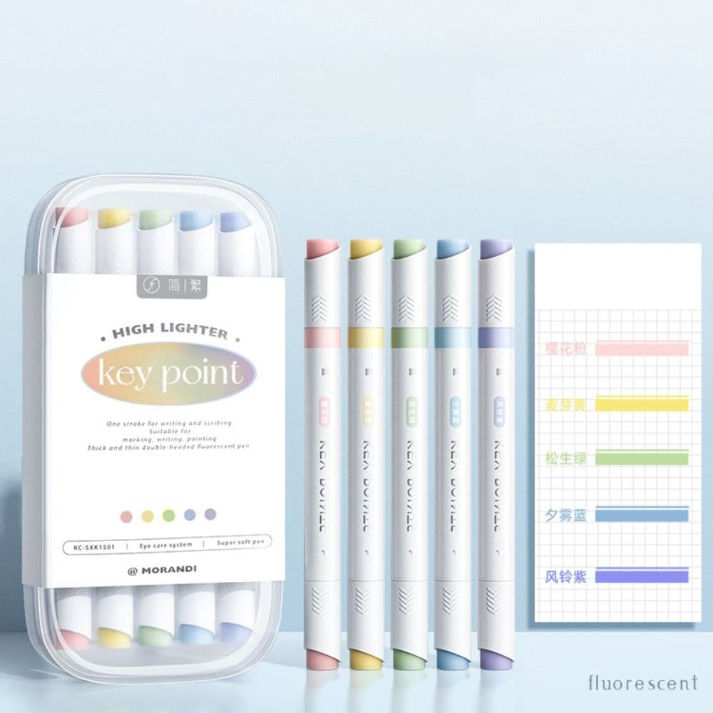 5Pcs/set Student Gift School Office Supplies Highlighter Fluorescent Pen Hand Account Pen Line Color Marker Pen