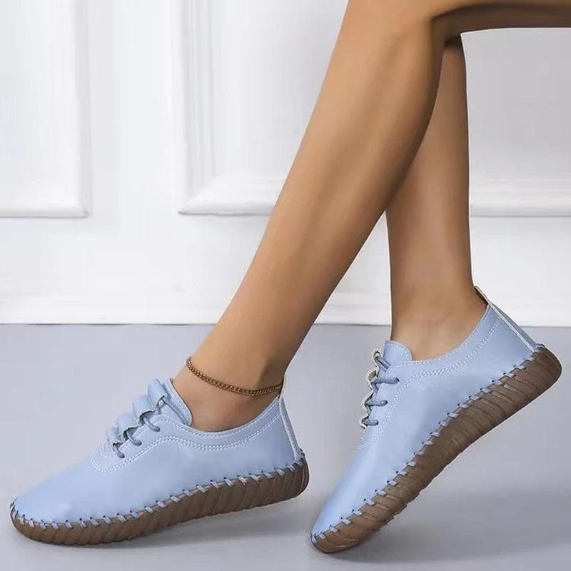 Sneakers Women Shoes Platform Loafers Lace Up Leather Flats  Trend Spring Casual Mom Shoe Mujer Zapatos Chaussure Femme 38