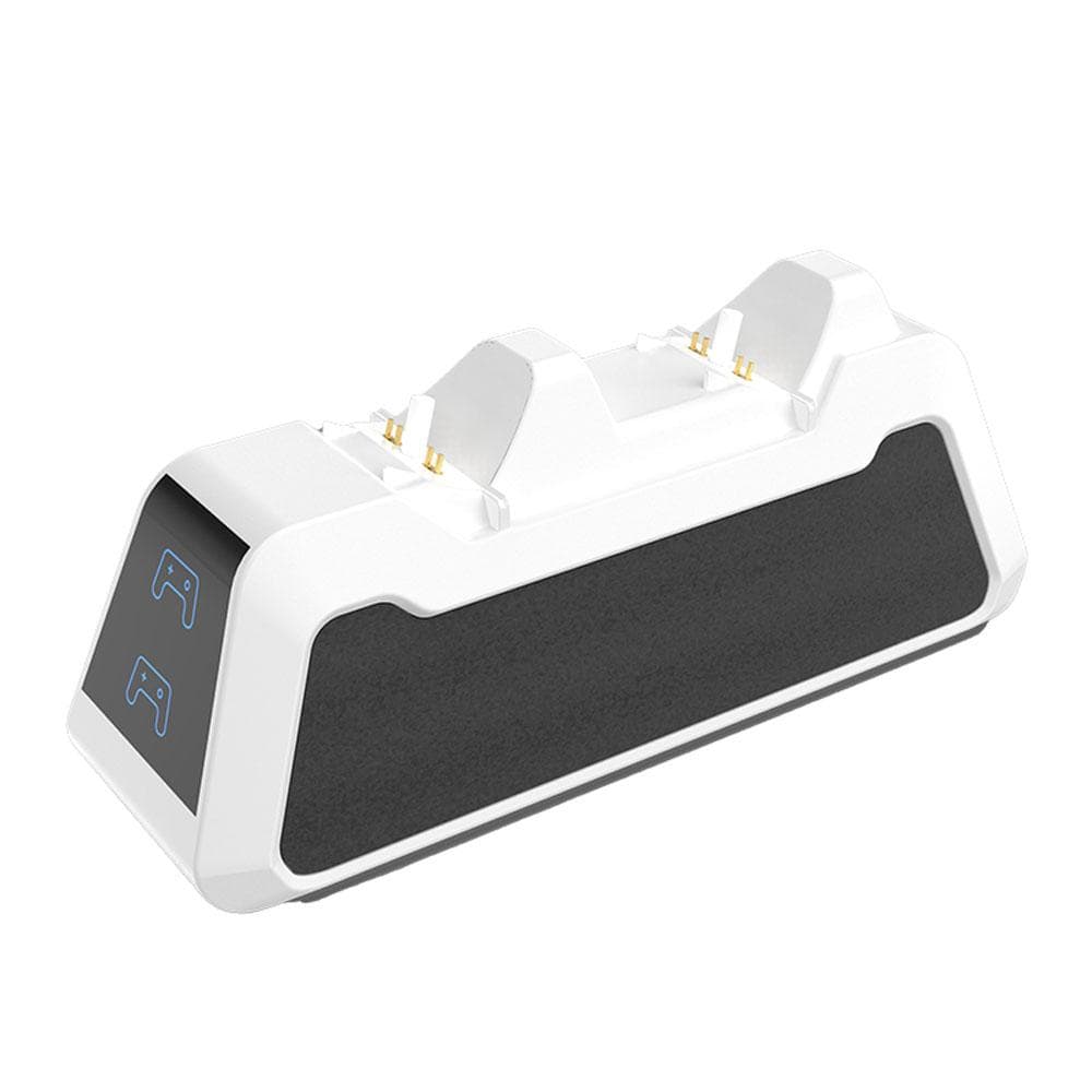 PS5 Controller Chargers with USB Cable PS5 Controller Stand Double USB Quick Chargings Station with white