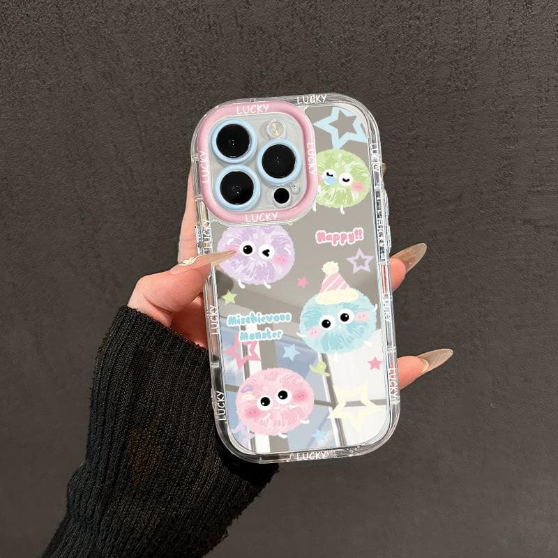 Colored Briquettes Suitable for Apple 16promax Mobile Phone Case Iphone15plus Mirror Cream 14/13 Anti-fall Apple 16PROMAX